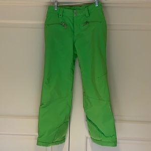 Kids Spyder ski pants. Green, size 10.